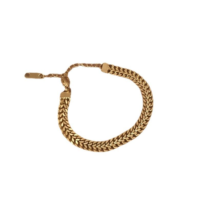 Collana con catena per clavicola in acciaio al titanio, semplice e di nicchia, in oro grezzo, moda celebrità su Internet_voghion.com