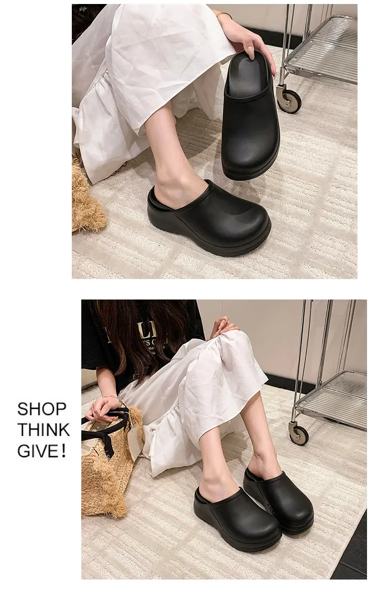 Women's Double Layer Thick Soled Mules Arch Support Slippers_voghion.com