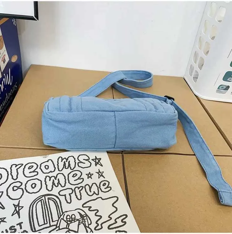 Weibliche 90er Jahre Y2K Canvas Textil Mini Square Umhängetasche für Telefon 2024 stilvolle kleine Größe Stoff Tasche Seite SG Beutel_voghion.com
