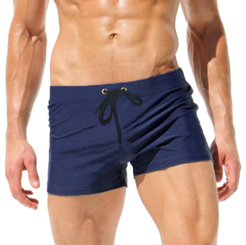 Men's European Style Swim Trunks - Quick-Dry & Comfortable For Beach & Pool (No Pockets UPF50+ Black/Blue S-XXL)​​_voghion.com