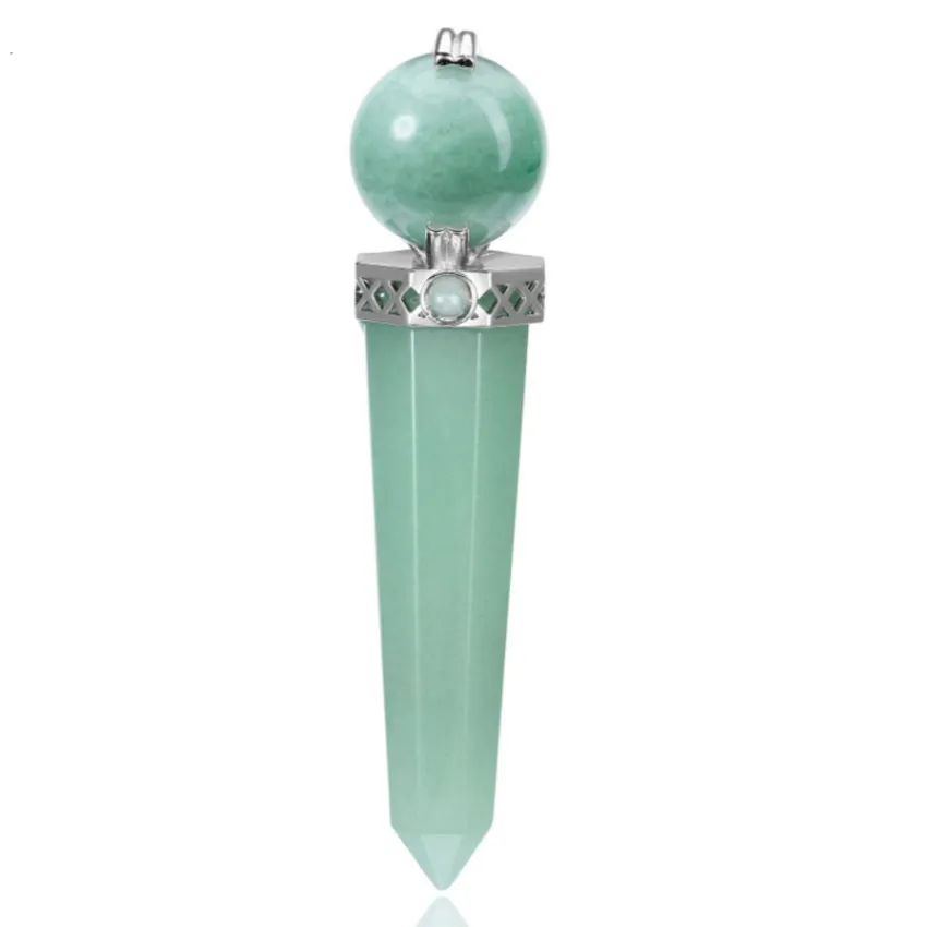 Collane con ciondolo FYJS Uniche in argento placcato forma geometrica pietra ametista con perlina quarzo rosa gioielli di ispirazione_voghion.com