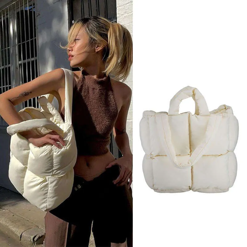 Tote Large Capacity Designer Handbag For Women Down Bag Cute Minimalist Square Puff Underarm Shoulder Free Shipping_voghion.com