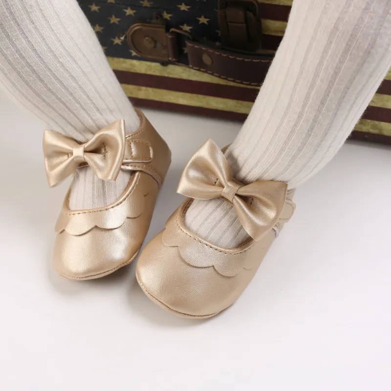 Scarpe per neonati con fiocco e suola morbida, per culla, per bambine, principesse, Littlesprouts_voghion.com