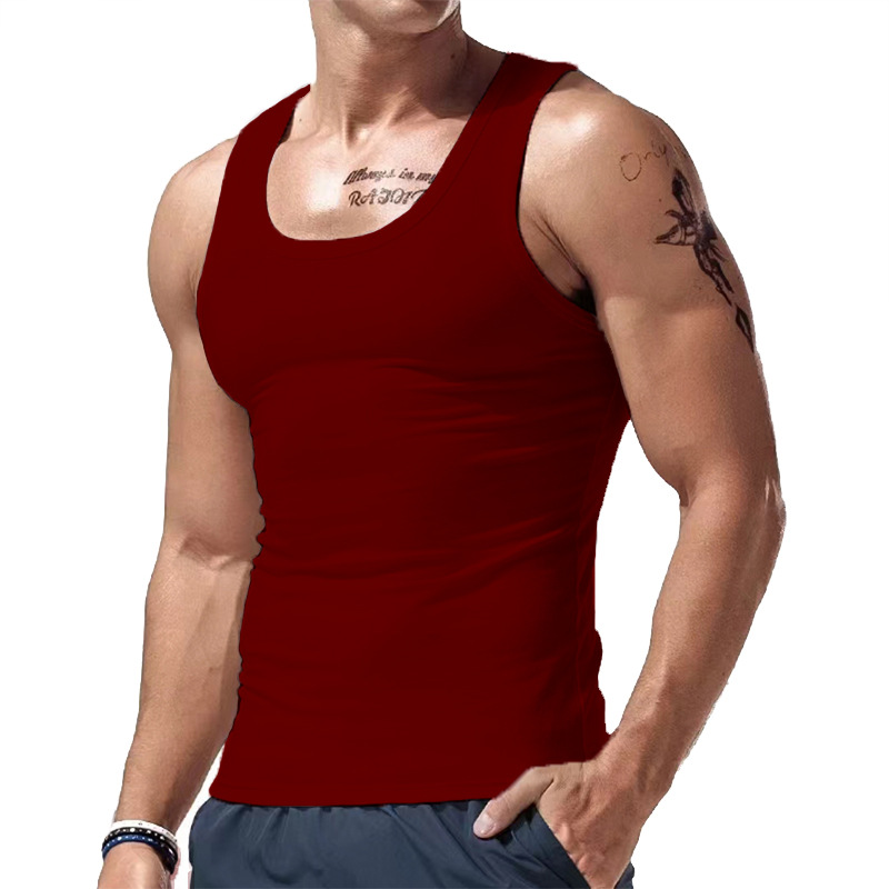 Cross-border New American Style Men's Vest Wearing Trendy Hurdle Sports Fitness Men's Spring and Summer Undershirt Vest_voghion.com