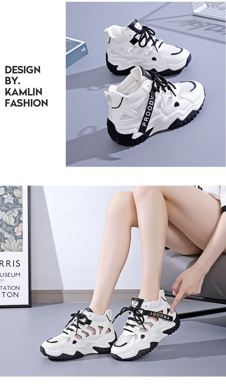 PLOVER beliebte ausgehöhlte Papa-Schuhe im Sommer 2024, neue vielseitige, atmungsaktive Sportsandalen mit dicker Sohle für Damen_voghion.com