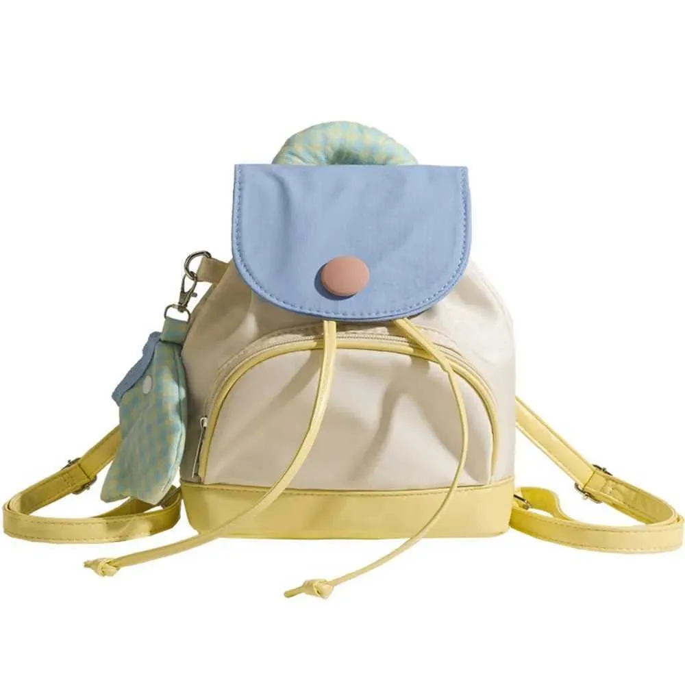 Lässiger Eimer-Rucksack im koreanischen Stil mit großem Fassungsvermögen und Kordelzug, stilvoller Mini-Rucksack, leichte, wasserdichte Umhängetasche_voghion.com