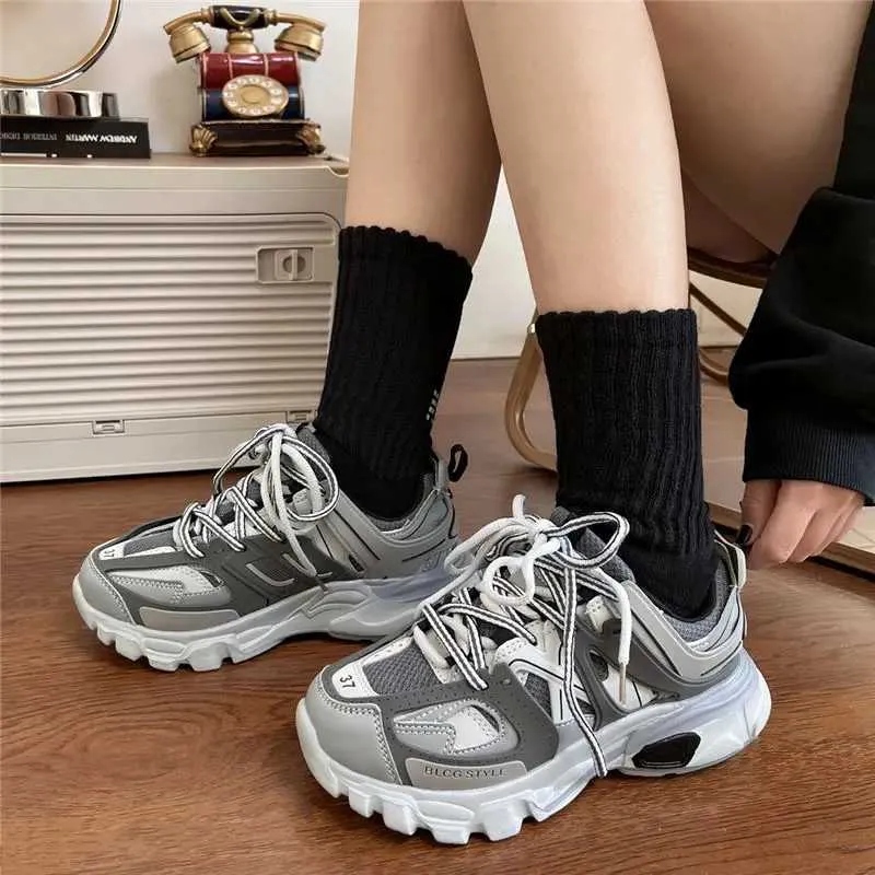 Size 41 42 Womens Casual Sports Men Stylish Brand Design Ladies Chunky Sneakers Thick Sole Tennis Shoes 43 44 Big_voghion.com