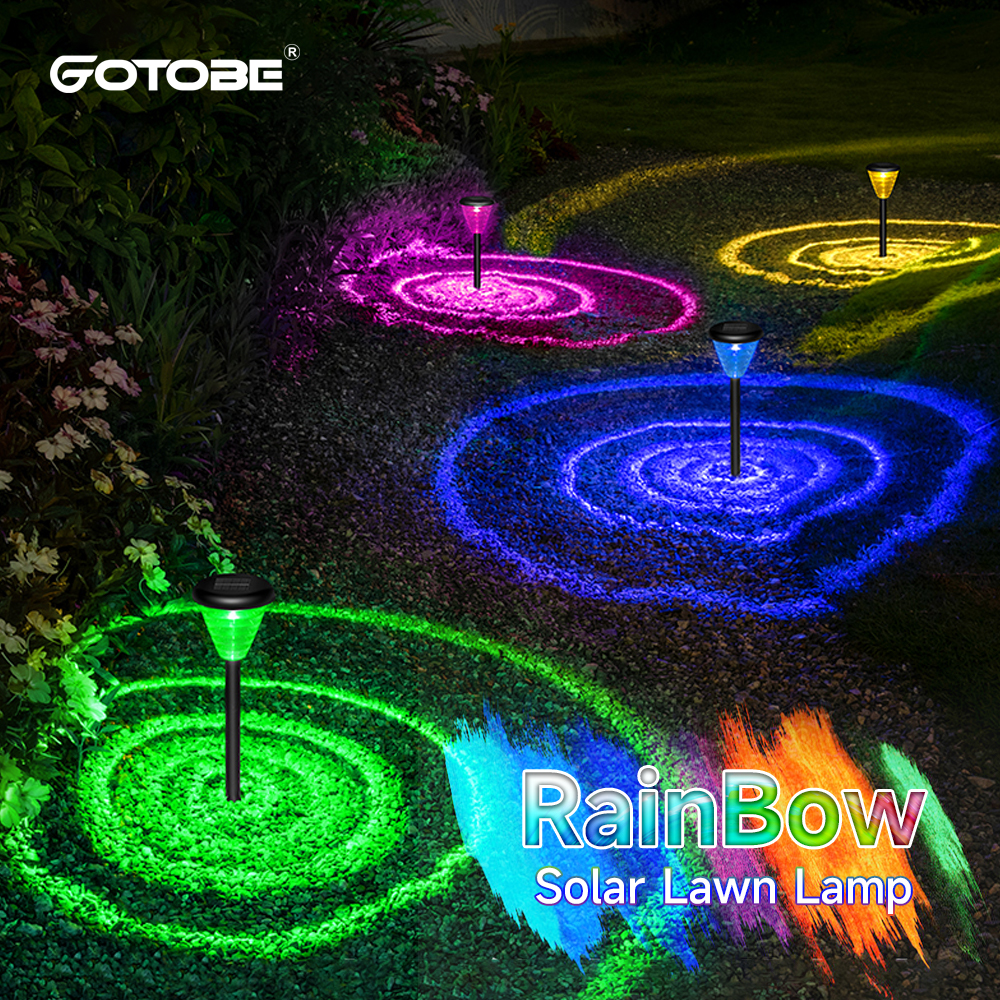 RGB színváltós napelemes LED lámpák kültéri világításvezérléshez vízálló udvari ösvény kerti dekoráció gyep tájlámpa_voghion.com