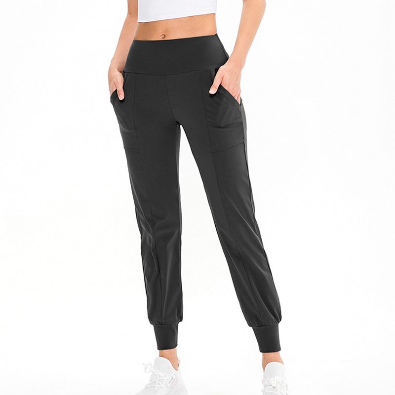 Jogginghose mit Taschen und Reißverschluss für Damen, Yogahose mit hoher Taille für das Trainingstraining_voghion.com