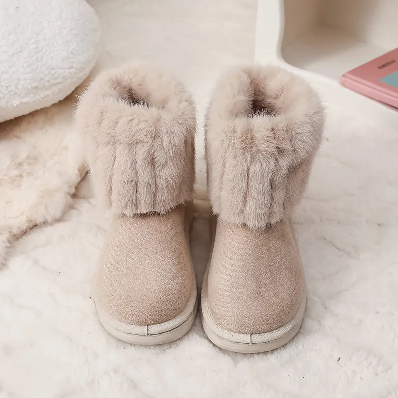 Miqieer copii pentru fete băieți Baby fleece cald zăpadă gleznă cizme sapato iarna cizme bumbac copii fete pantofi mărimi_voghion.com