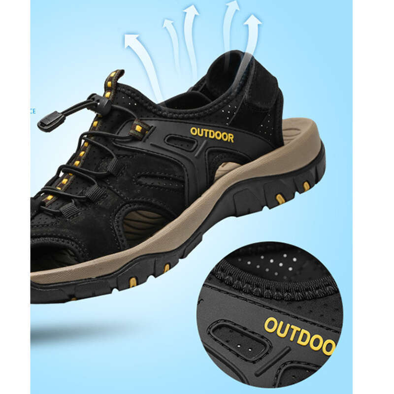 Große Sommer-Strandschuhe aus Rindsleder mit weicher Unterseite, Outdoor-Freizeitsandalen für Herren_voghion.com