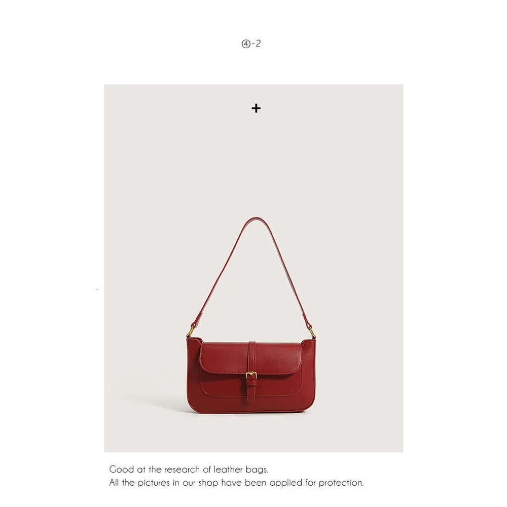 Rote Leder Schulter Mode Handtaschen Für Frauen 2024 Designer Kleine Weibliche Taschen Damen Geldbörse_voghion.com