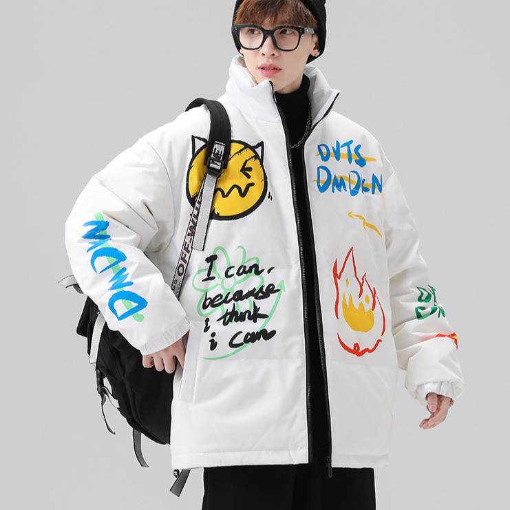 ​​Unisex Kurze Pufferjacke Winter Warm Glänzender Mantel Hochwertige Entendaunenfüllung Wasserdicht Winddicht Schwarz Weiß​​_voghion.com