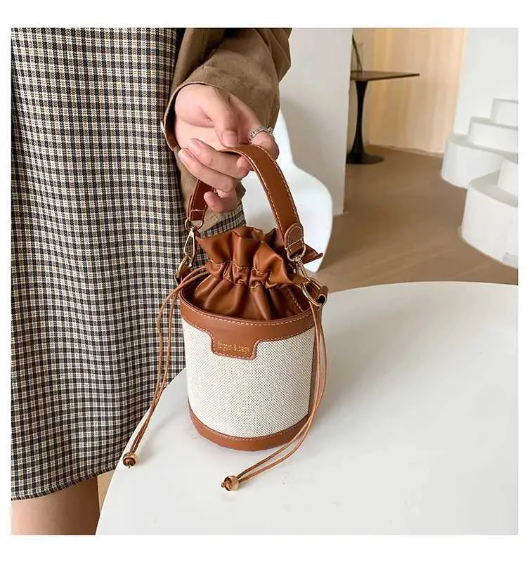 Damen Umhängetasche Cyder PU Leder Bucket Crossbody Bag Lässige Drstring Handtaschen Geldbörse für Reisen Shoppin241104_voghion.com