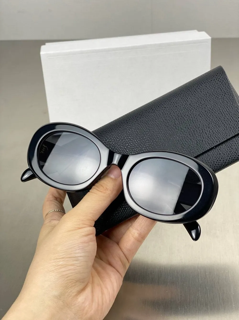 Sonnenbrille Frankreich Vintage für Frau Designer Sexy Cat Eye G Oval Acetat Schutzbrille Autofahren Damen_voghion.com