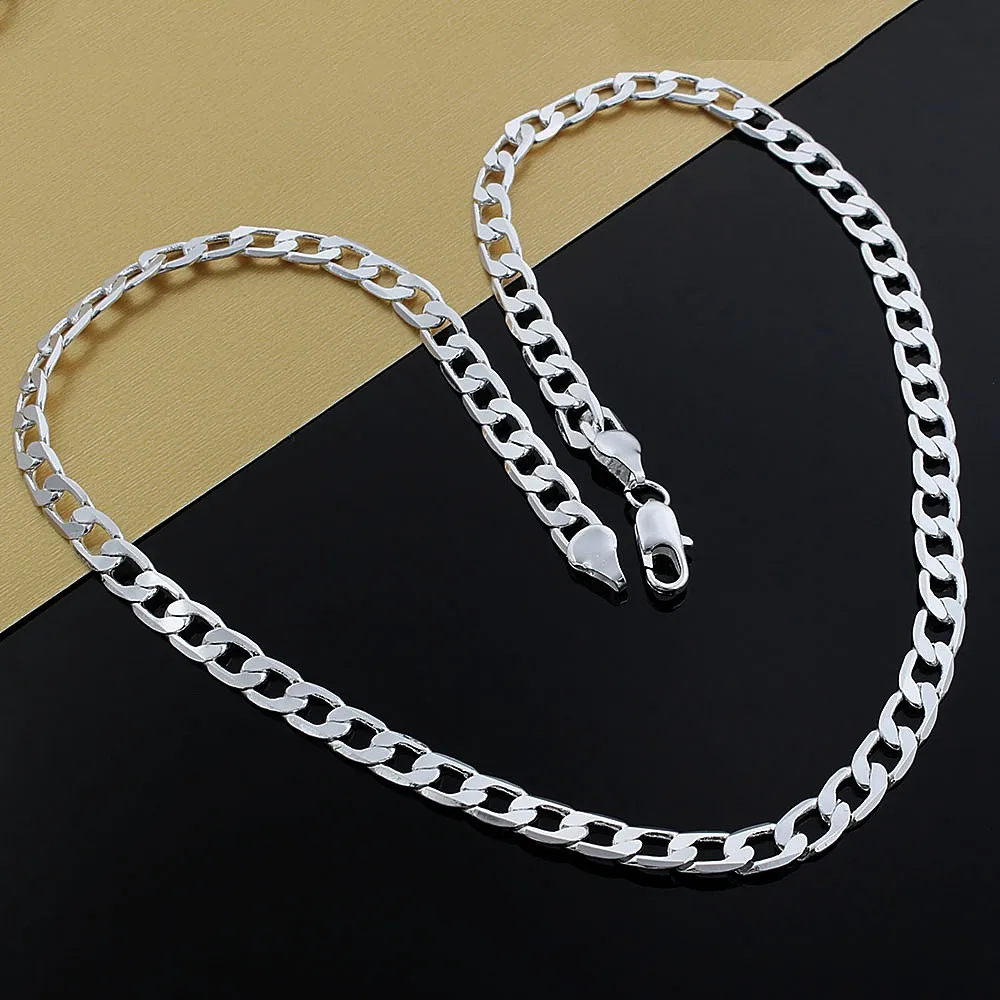 Klassische Cuban Link Halskette Herren Silberfarben Schmuck_voghion.com