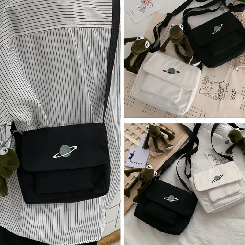 Sac messager en toile pour étudiantes, petit format carré, tendance, polyvalent, à bandoulière, pour jeunes filles_voghion.com
