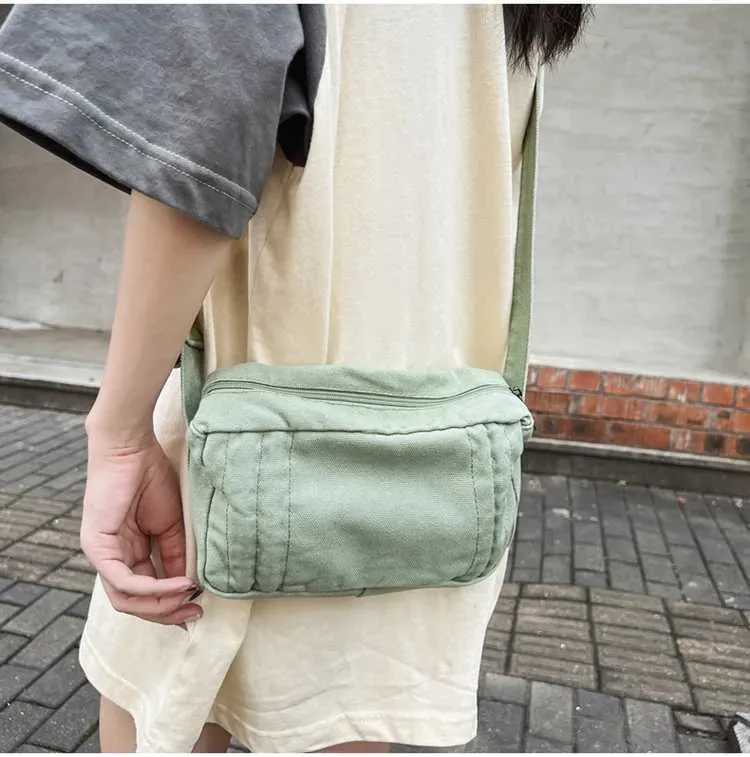Weibliche 90er Jahre Y2K Canvas Textil Mini Square Umhängetasche für Telefon 2024 stilvolle kleine Größe Stoff Tasche Seite SG Beutel_voghion.com