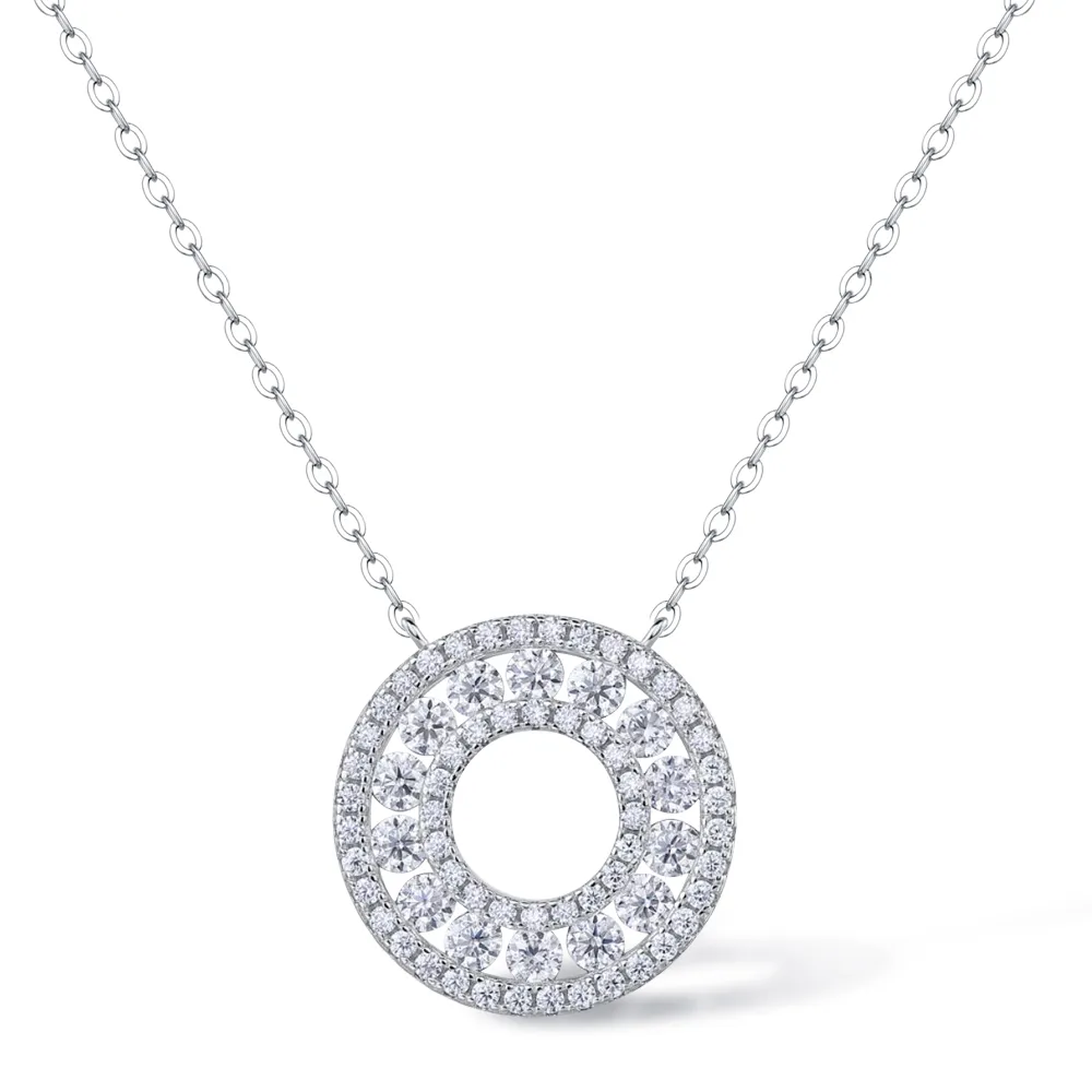 Ketten voller Moissanite-Anhänger-Halskette Sterling Silber vergoldet Diamant-Schlüsselbeinkette für Frauen Hochzeitsschmuck_voghion.com