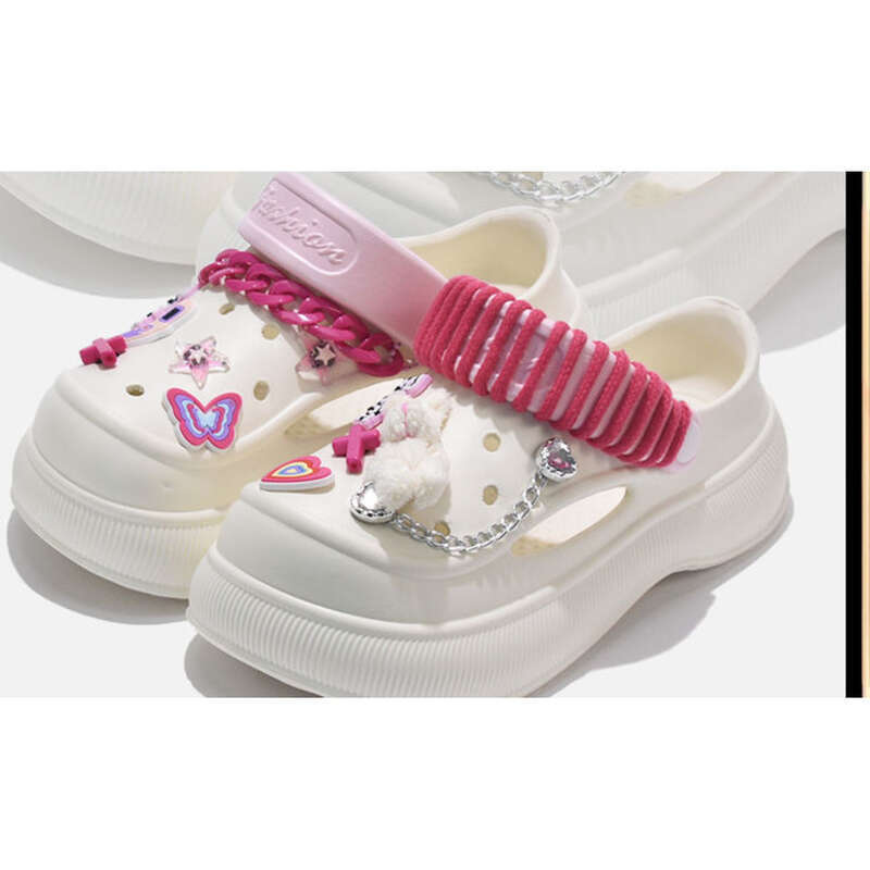 chain Thick Bottom Shoes Women's Shoes Non-slip And Anti-odor EVA Hundred Package Head Shoes_voghion.com