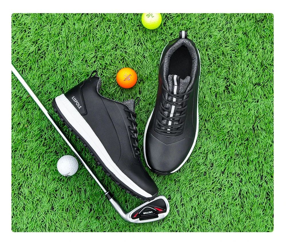 Bequeme Schuhe Herren Große Größe 39-48 Professionelle Spikeless Sneakers Rutschfeste wasserdichte Golf-Walking-Schuhe 241213_voghion.com