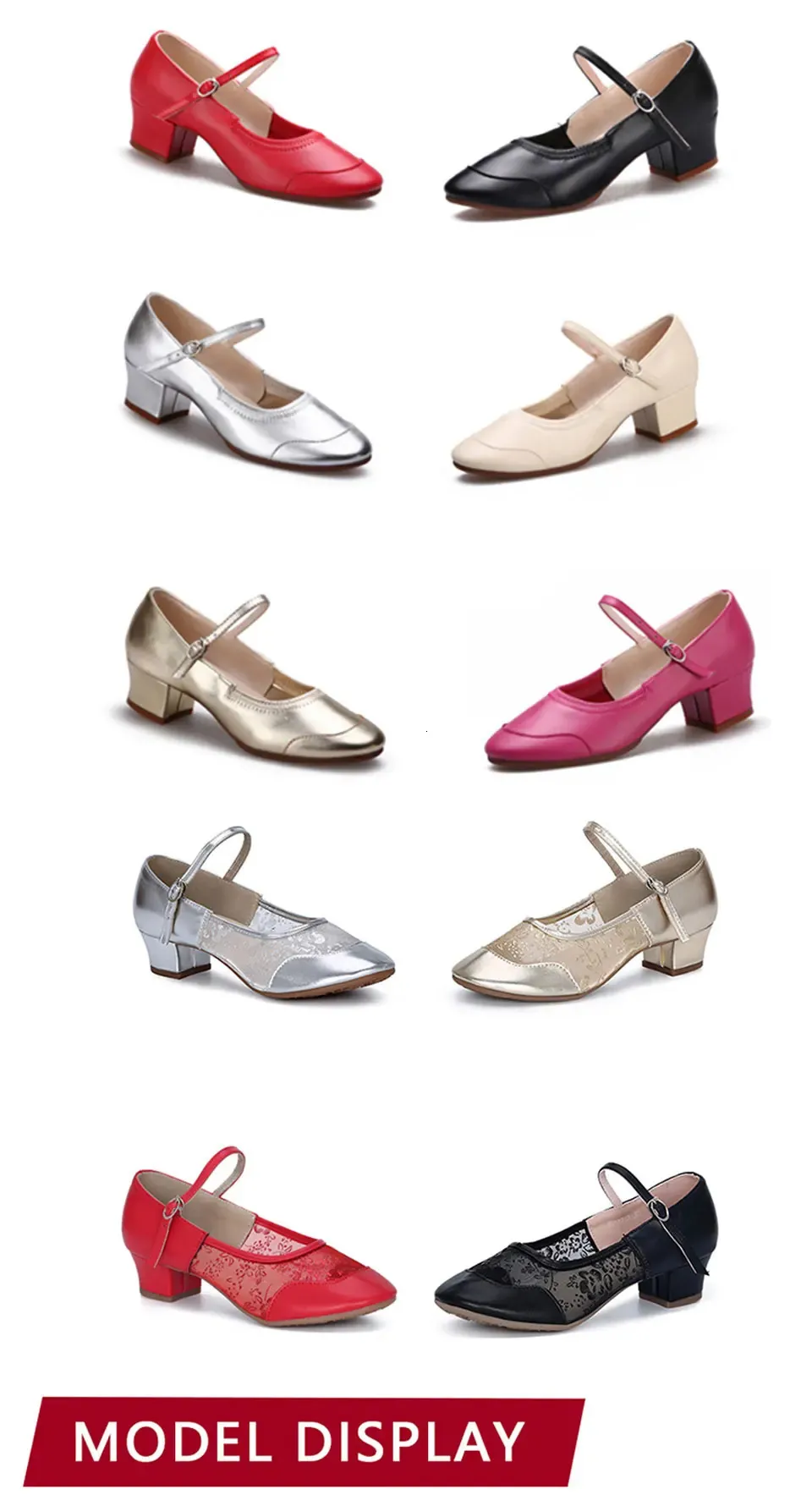 Tanzschuhe für Mädchen und Damen, für lateinamerikanische und moderne Ballsaal-Tanzschuhe, Salsa, Square Dance, weich, geschlossene Zehenpartie_voghion.com