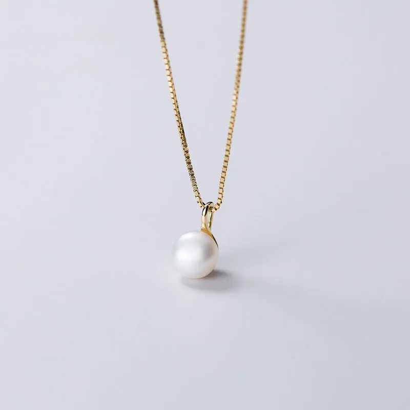 Colliers pendentifs 6MM Collier de perles d'eau douce Bijoux pour femmes sans chaîne_voghion.com