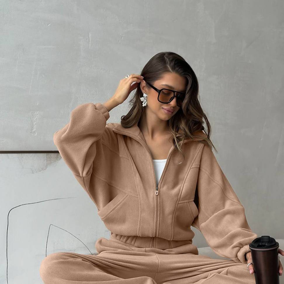 ​​"Women's Long Sleeve Cardigan & Jogger Pants Set – Trendy Streetwear (S-XL) – Soft & Stylish"​​_voghion.com