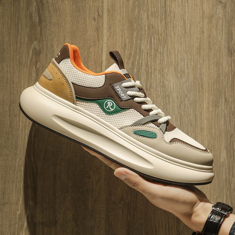 Herren Teenager Mesh 2024 Sommermode, atmungsaktive Herren leichte Sportschuhe, niedrig geschnittene lässige Papa-Schuhe_voghion.com