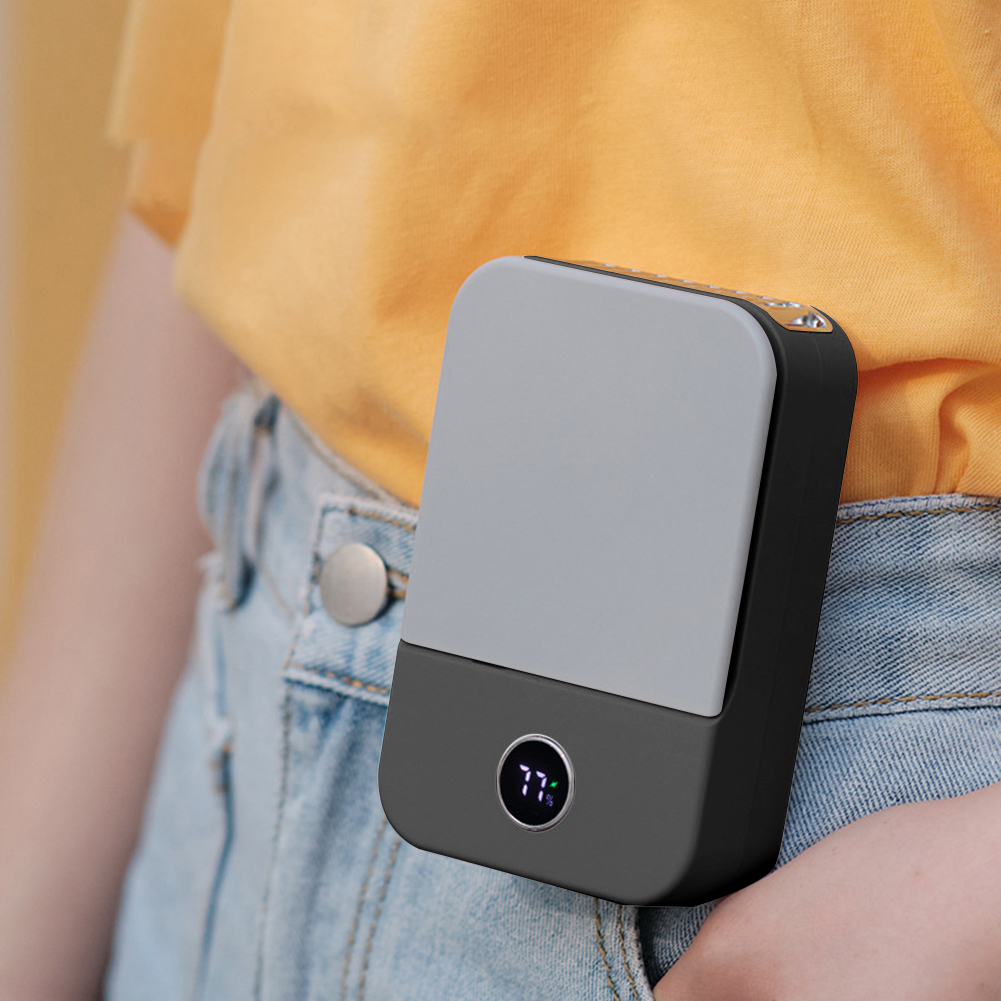 Mini Waist Clip on Fan for Shirt, Portable Personal Neck Fan with Display of Remaining Power, for Outdoor Camping_voghion.com