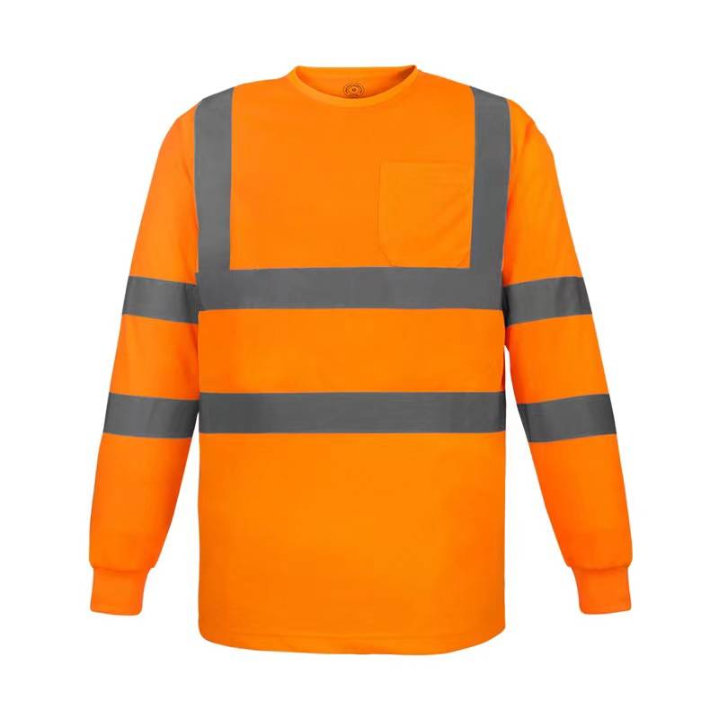 Vêtements pour hommes T-shirts réfléchissants absorbant la transpiration et respirants Polos réfléchissants à manches longues et col Vêtements de travail