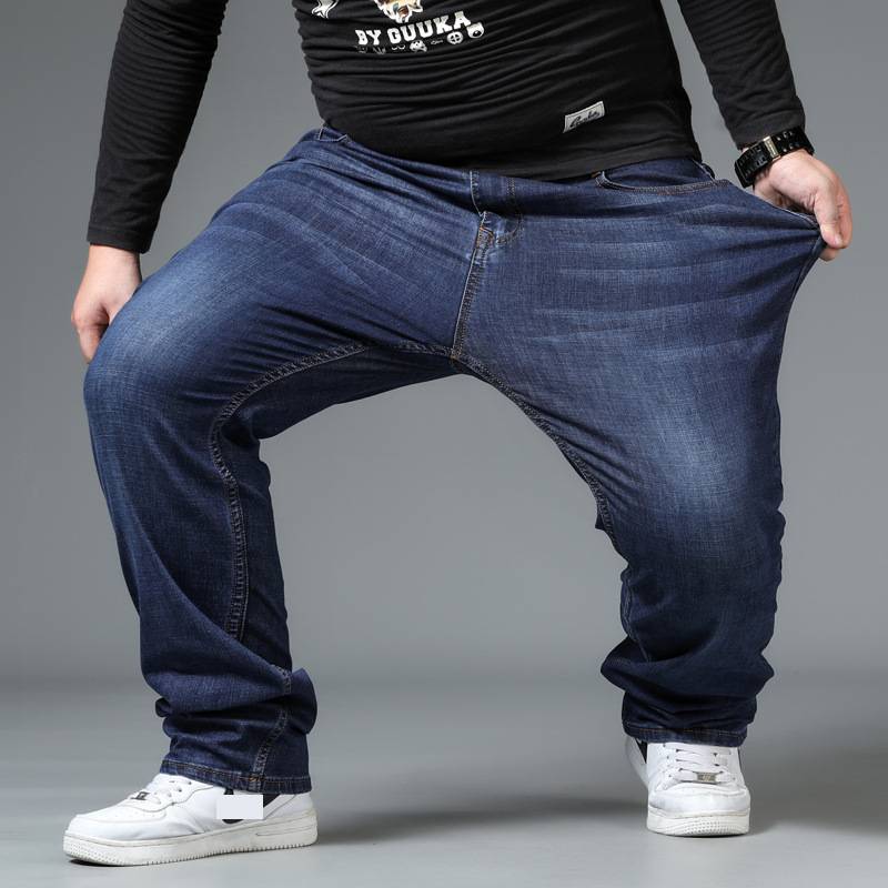 Men's Clothing Autumn And Winter Loose Jeans Men's Elastic Plus Fat Men's Large Size Straight Casual Men's Pants Fat Men Plus Fat Pants_mkmklike.com