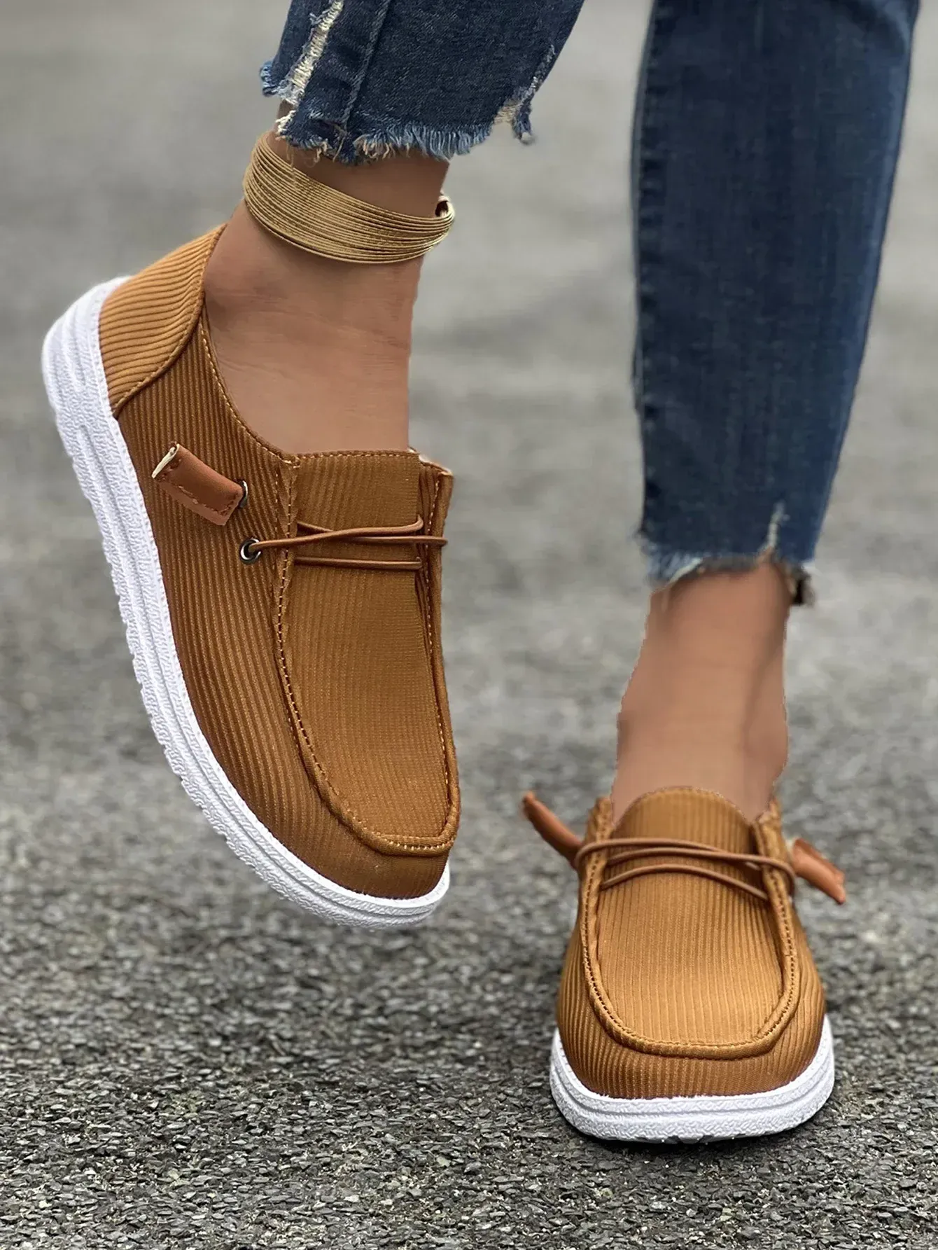 Mocassini da uomo nuovi, piatti, morbidi, con fascia elastica, comodi, antiscivolo, scarpe da skateboard singole da donna 2024_voghion.com