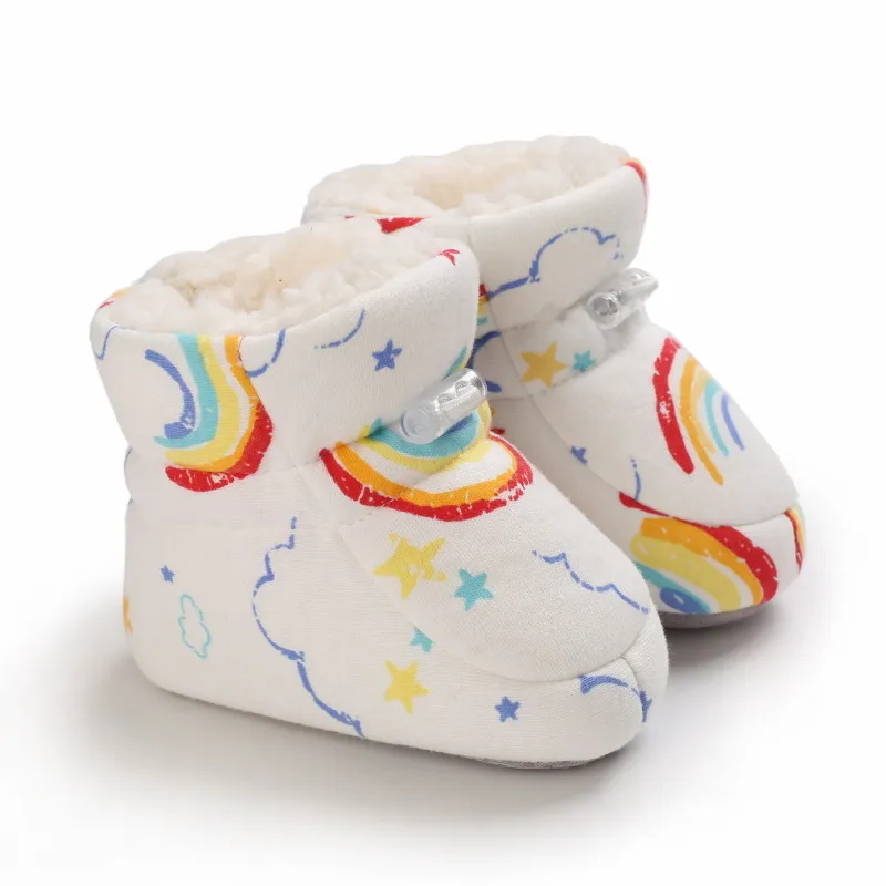 Bebê antiderrapante recém-nascido criança sapatos inverno infantil enfant algodão neve multicolorido desenho animado pequeno cutefeet crianças botas 0-18_voghion.com