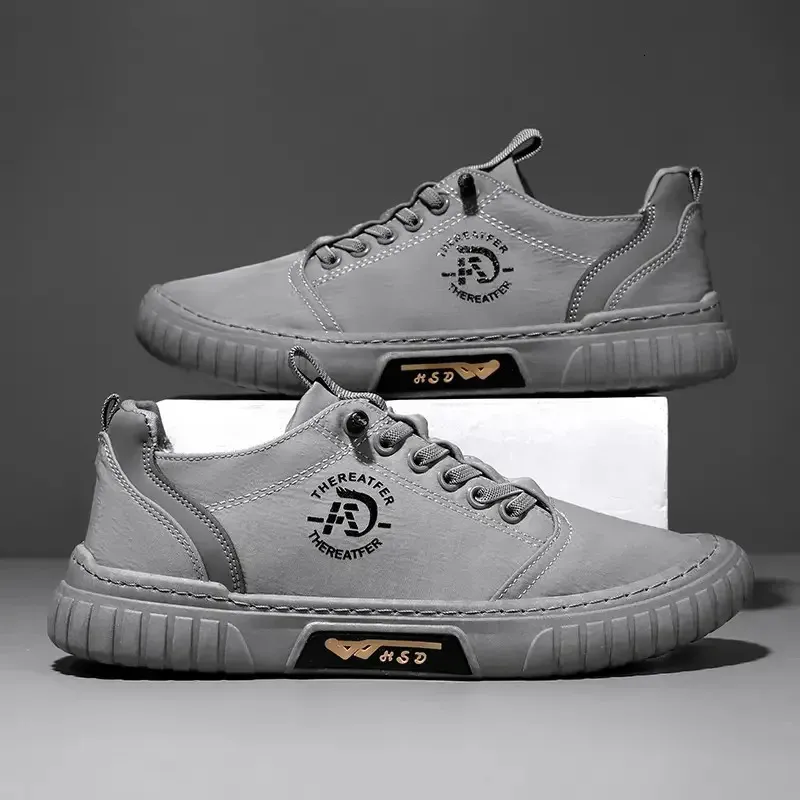 Baskets noires décontractées et respirantes pour hommes, chaussures de conduite, de marche, de tennis, de skate, plates, Zapatillas Hombre 240617_voghion.com