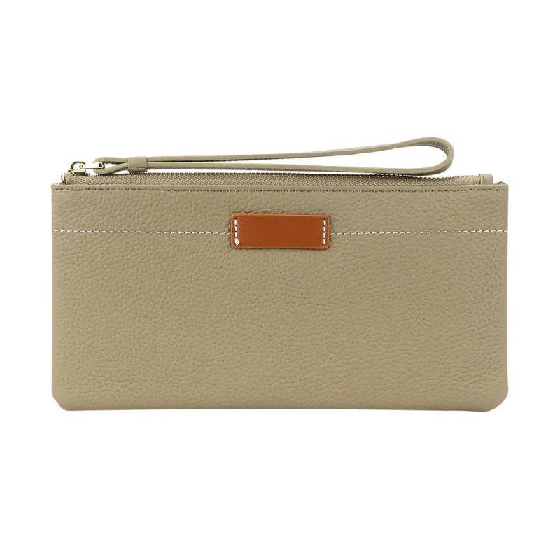 URBAN MASTER Clutch aus echtem Leder in einfarbiger Optik, ultramodische, dünne Handy-Geldbörse mit Reißverschluss,_voghion.com