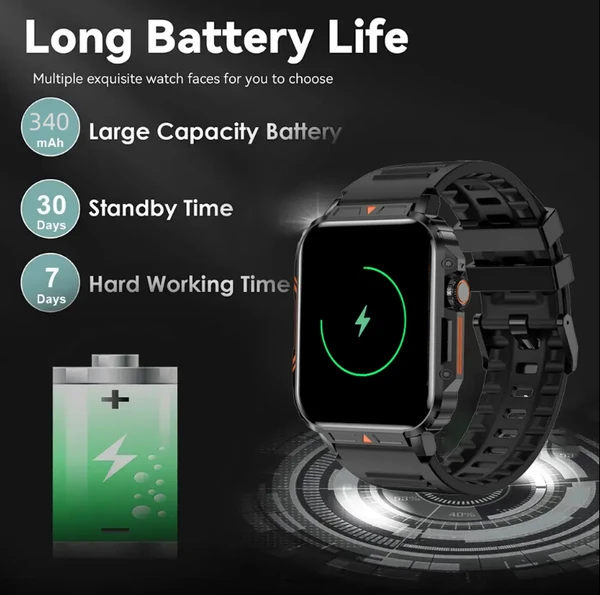 L81 Outdoor Sports Square Smartwatch Answer Call Big Battery Fitness Tracker Waterproof Smartwatch Men For IOS Android_voghion.com
