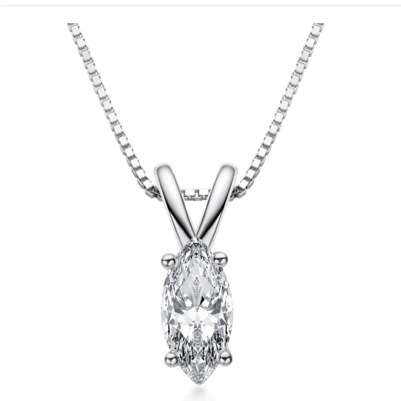 Catene Collana con ciondolo Moissanite taglio a pera Sterling Sier 1.5 CT D Colore Diamante Accessorio per il collo Gioielleria raffinata per le donne_voghion.com
