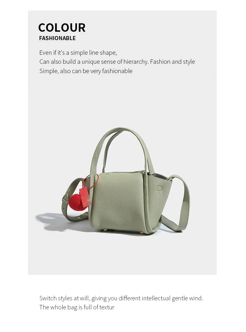 2024 Sommer Neue High-End-Textur Weiches Leder Gemüsekorb Einzigartige Handtasche, Umhängetasche mit einer Schulter_voghion.com