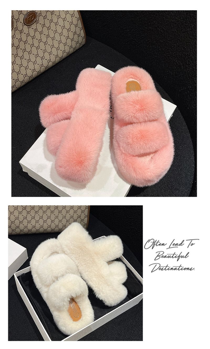 Women's 7cm thick soled to wear as outerwear new autumn and winter height enhancing furry cotton slippers for women_voghion.com