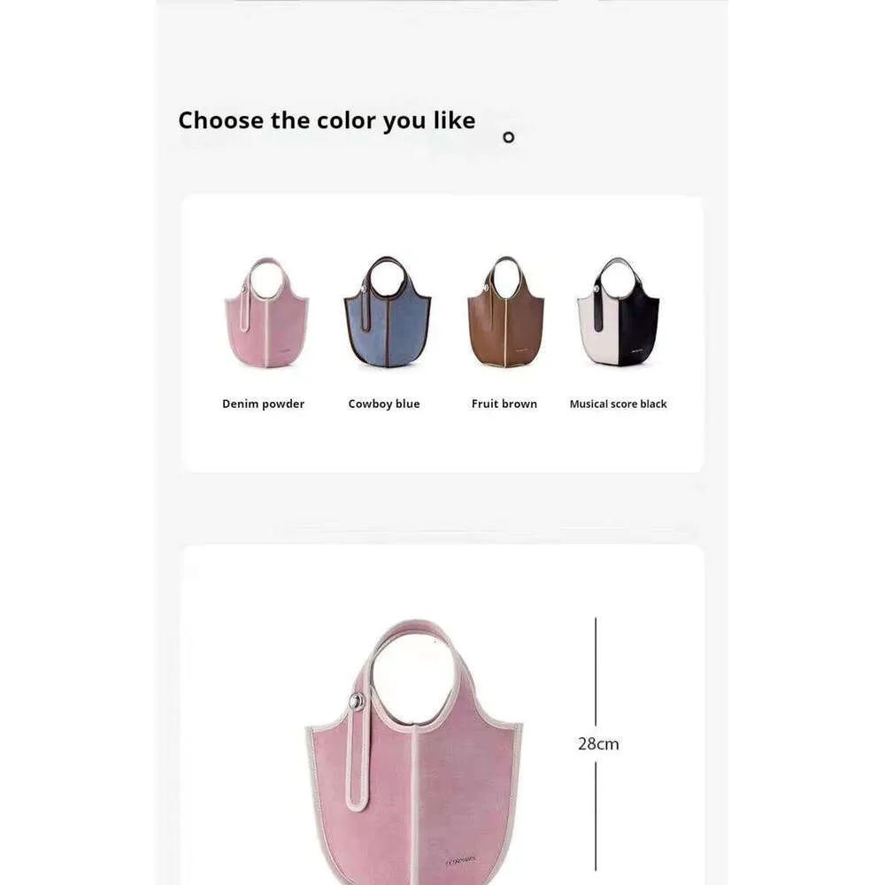 Fruit Blue New AS Commuter Versatile Fashion Denim Crossbody Bucket Vegetable Basket Bag Women_voghion.com