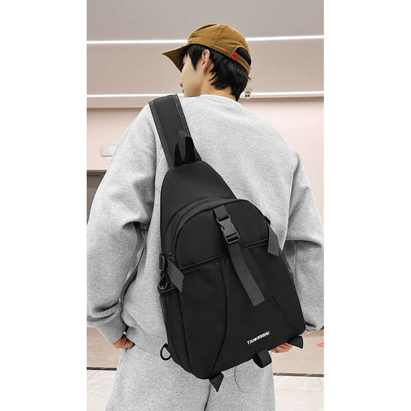 Neue koreanische Schultertasche für Männer mit großem Fassungsvermögen, der Trend für Frauen, einfache Umhängetasche, Freizeit-Reisetasche aus Netzstoff_voghion.com