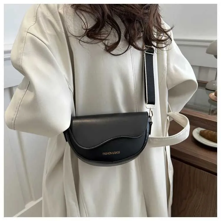 Borsa a tracolla da donna, vintage, tinta unita, piccola, alla moda, in pelle PU, con tracolla larga, da portare sotto le ascelle 01C241217_voghion.com