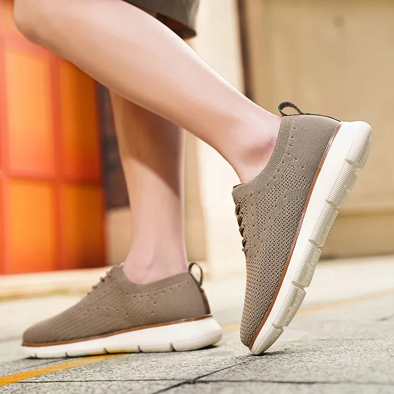 Herenschoenen in maat 39-48, casual Oxfords, gebreid, lichtgewicht en ademend, geschikt voor autorijden en woon-werkverkeer._voghion.com