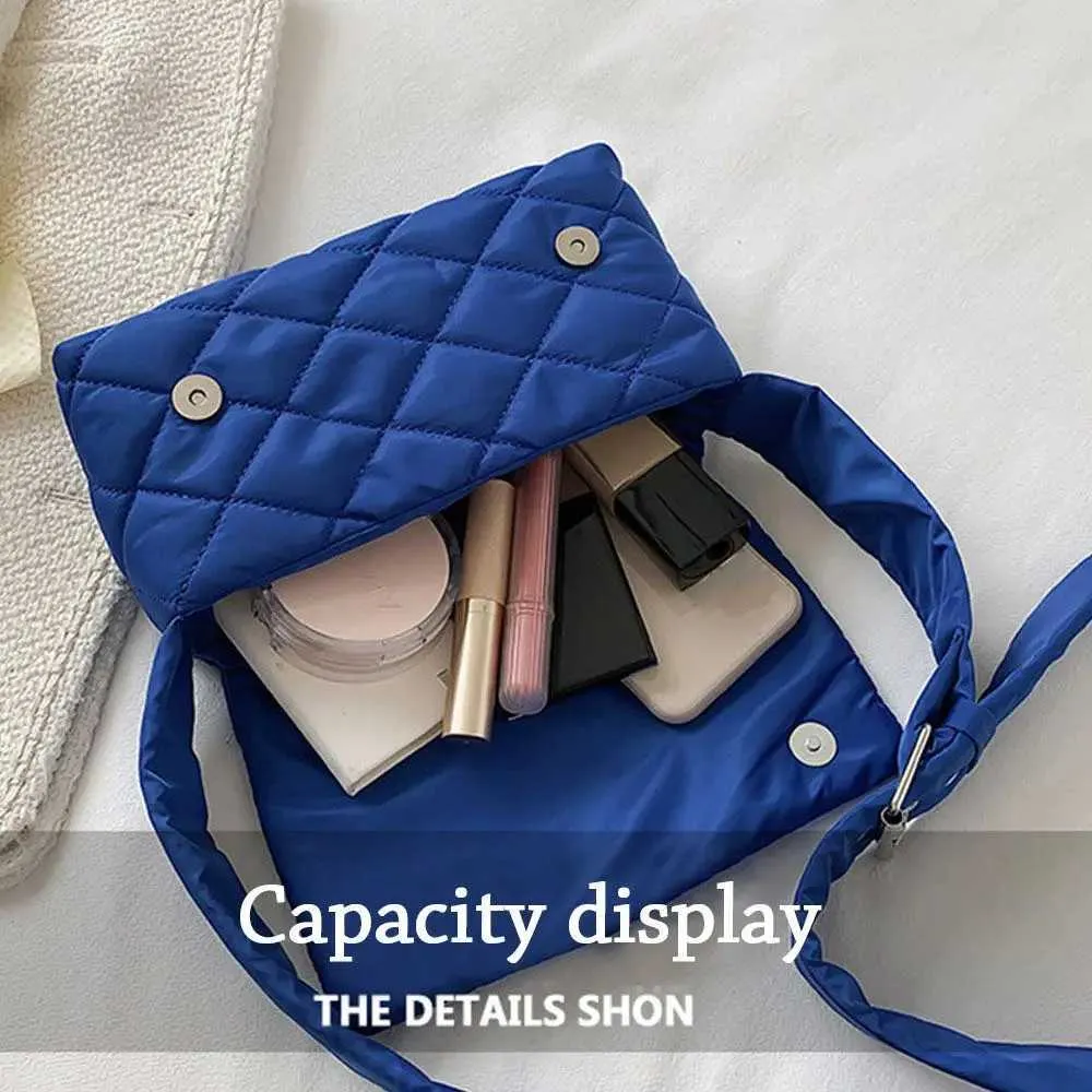 2023 Autunno Inverno Nuovo Sotto le ascelle per le donne Borse a tracolla imbottite in cotone scozzese Borse trapuntate alla moda Ragazze Casual_voghion.com