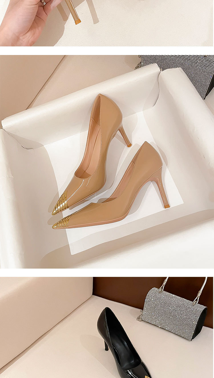 Echtes Leder Spitzschuh Kleine Parfüm High Heeled Single Damenschuhe Französisch Pendler Sommer Slim High Heels_voghion.com