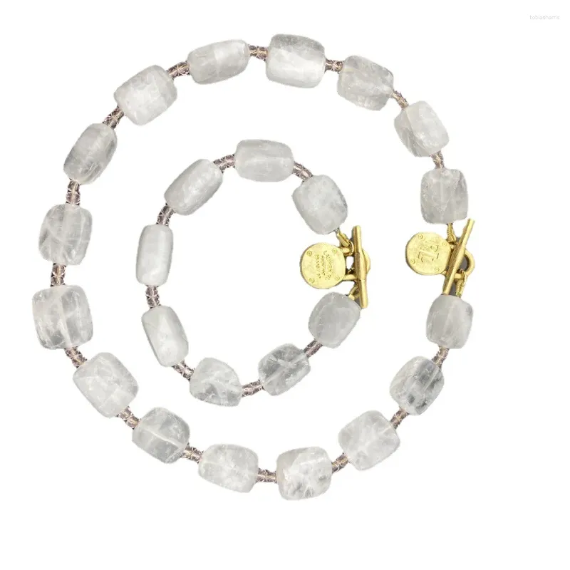 Chaînes 2024 Vintage Petite Boucle De Verrouillage Pierre Frais Et Raffiné Collier Plus Bracelet Ensemble_voghion.com