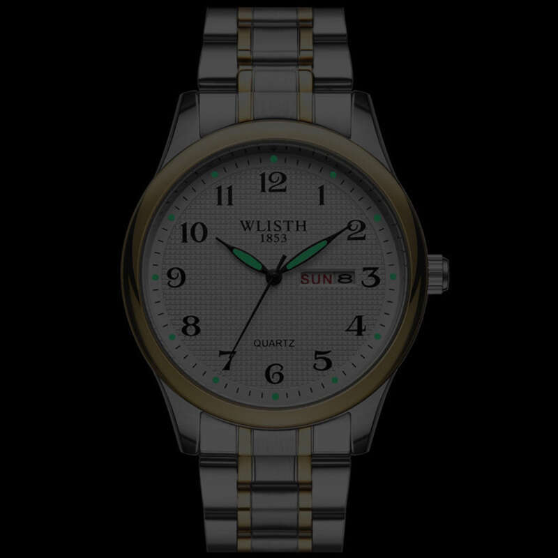 Quartz Couple Watch With Luminous Dial And Dual Calendar For Men_voghion.com