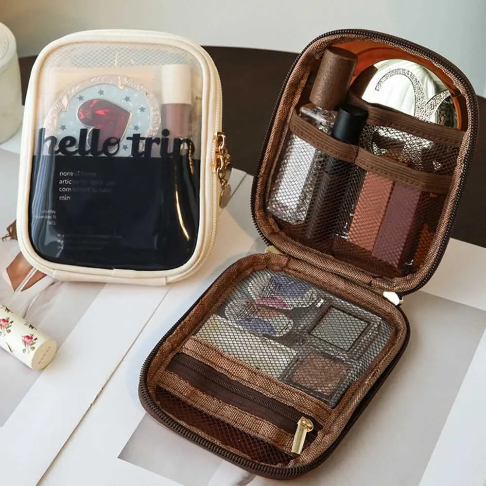 Portable Transparent Reesorganisator Mini Séiss Make-up Reißverschluss Toilette Späicherbeutel Y241023_voghion.com