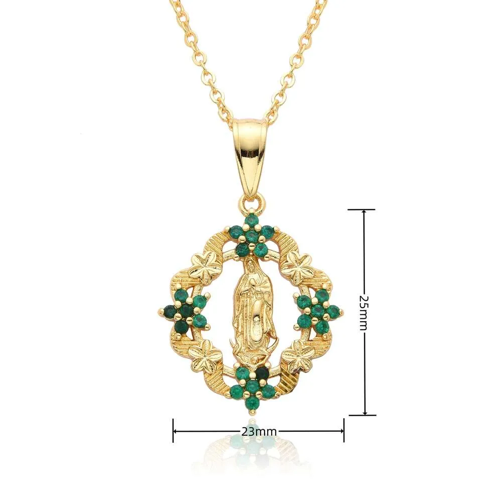 Necklace Designer Jewelry Woman Cross Border Hot Selling Europe And America, Belief In The Virgin Mary Flower Necklace,_voghion.com